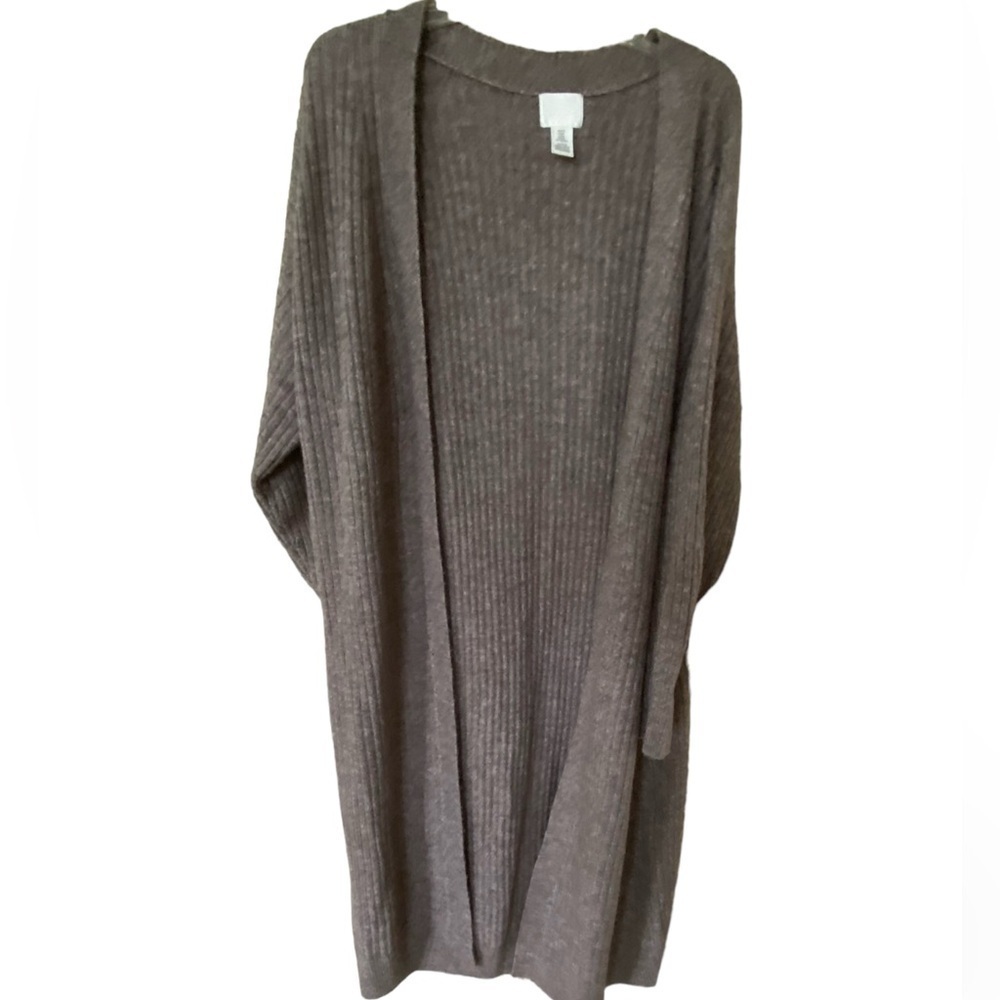 H&M brown heather duster sweater size M, fall trend color